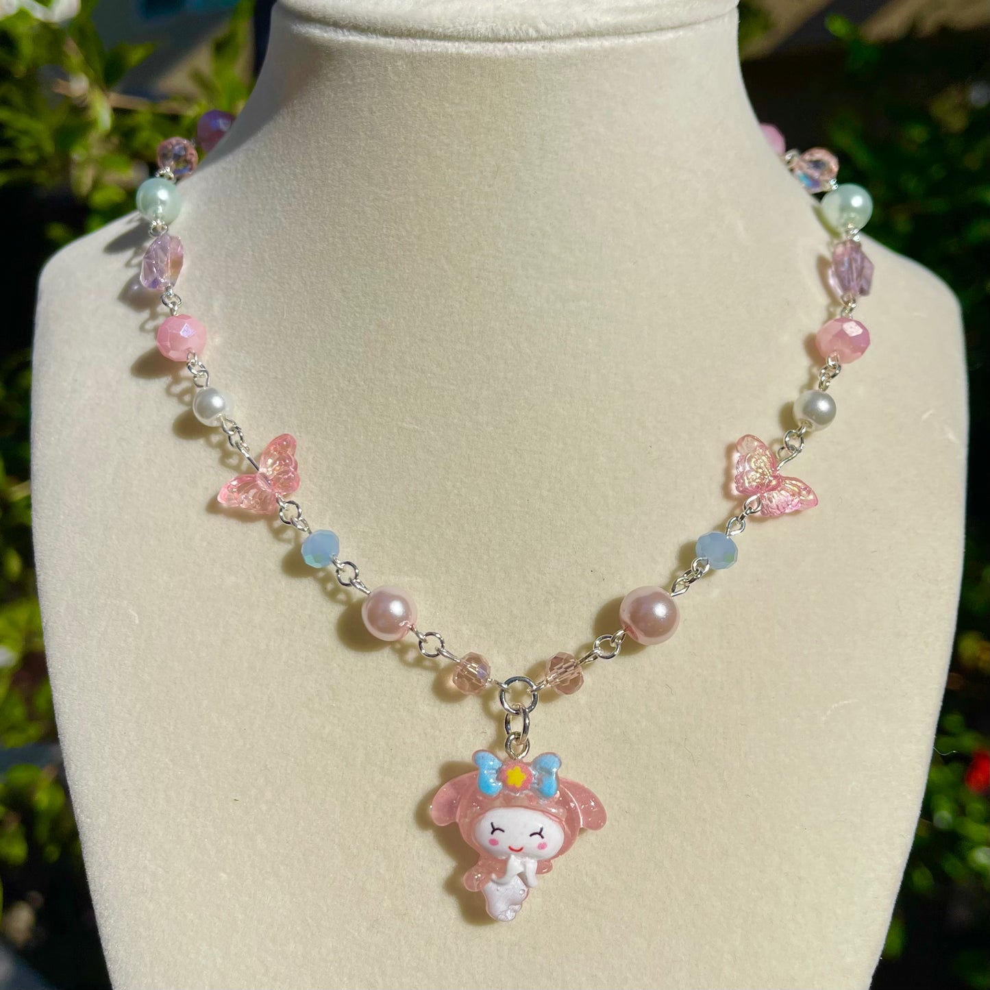 Kawaii Sanrio Inspired Beaded Charm Necklace (Hand-Made)