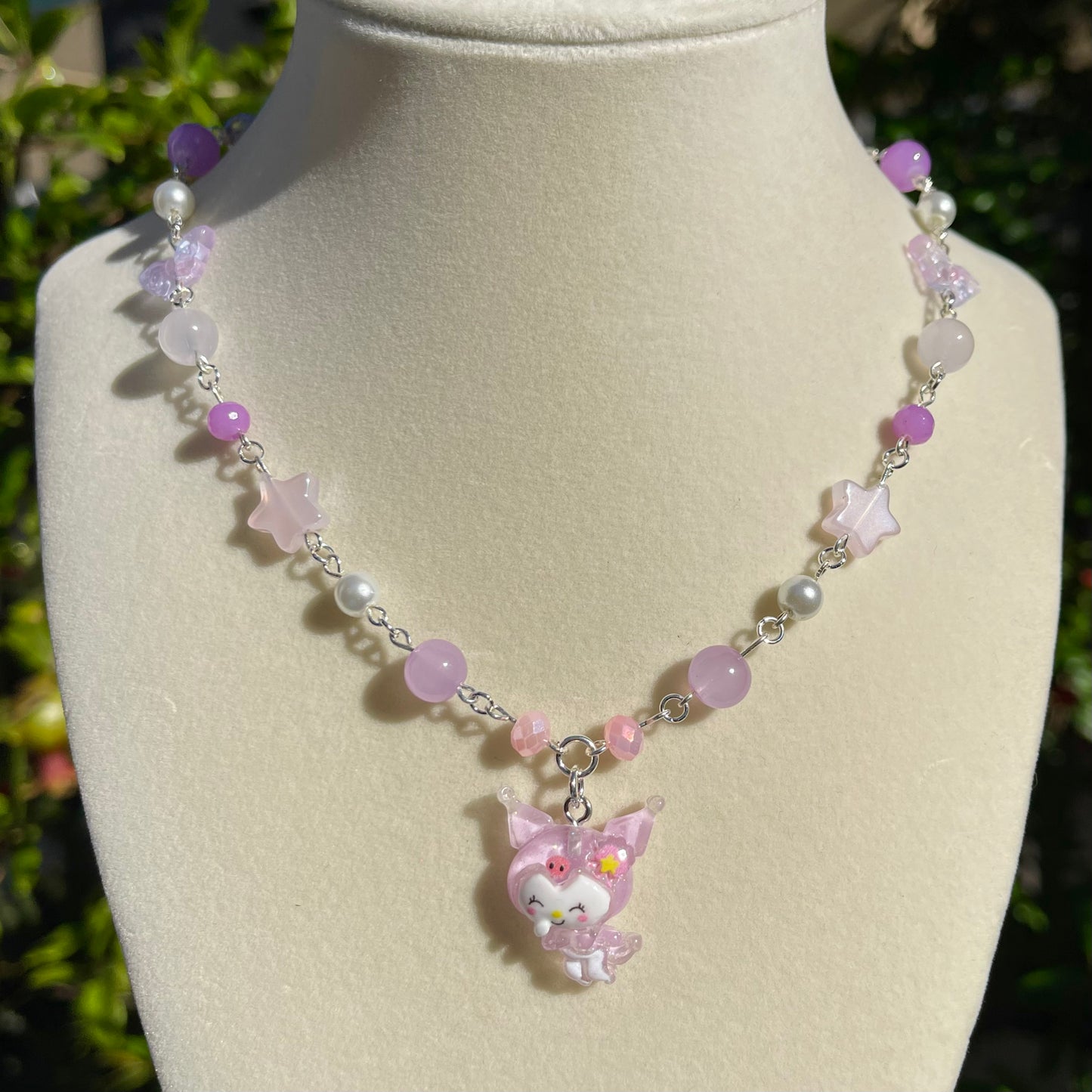 Kawaii Sanrio Inspired Beaded Charm Necklace (Hand-Made)