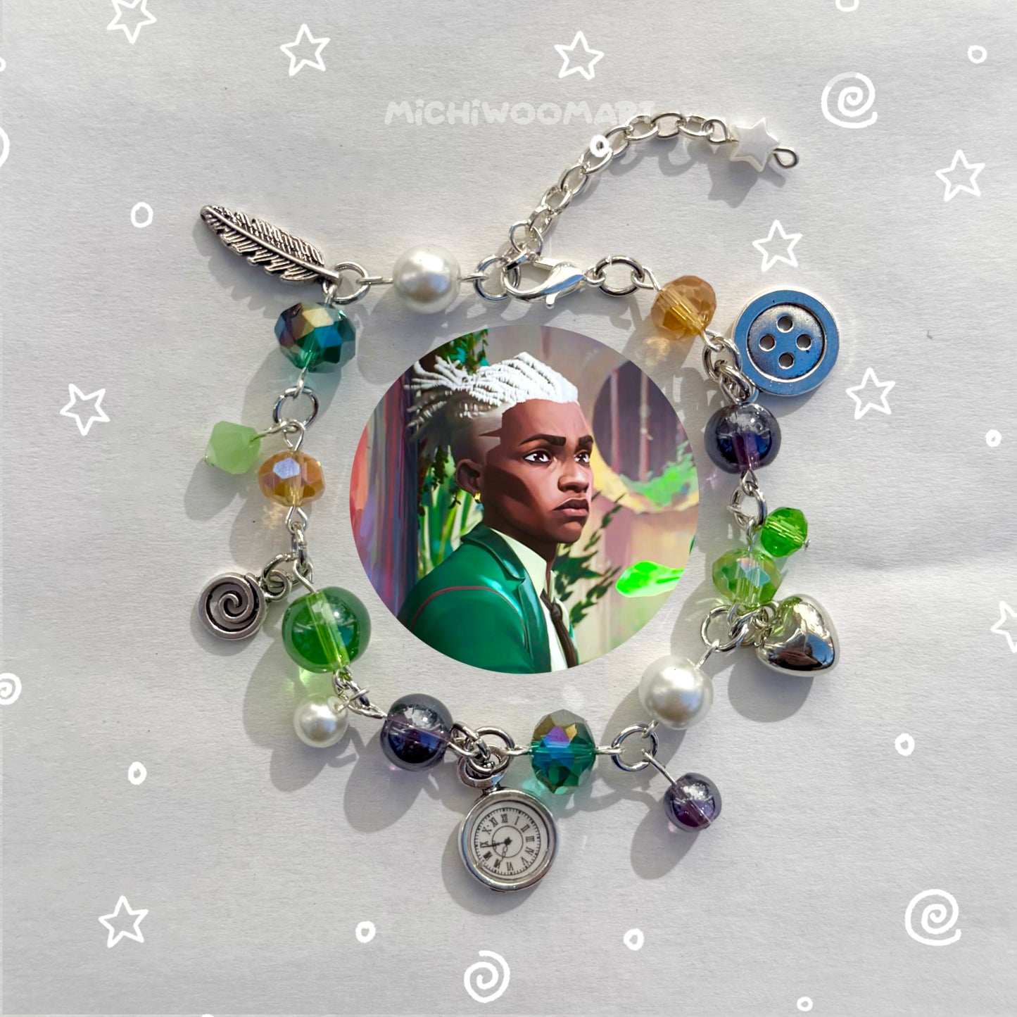 Arcane Ekko and Jinx/Powder Inspired Charm Bracelets (Hand-Made)